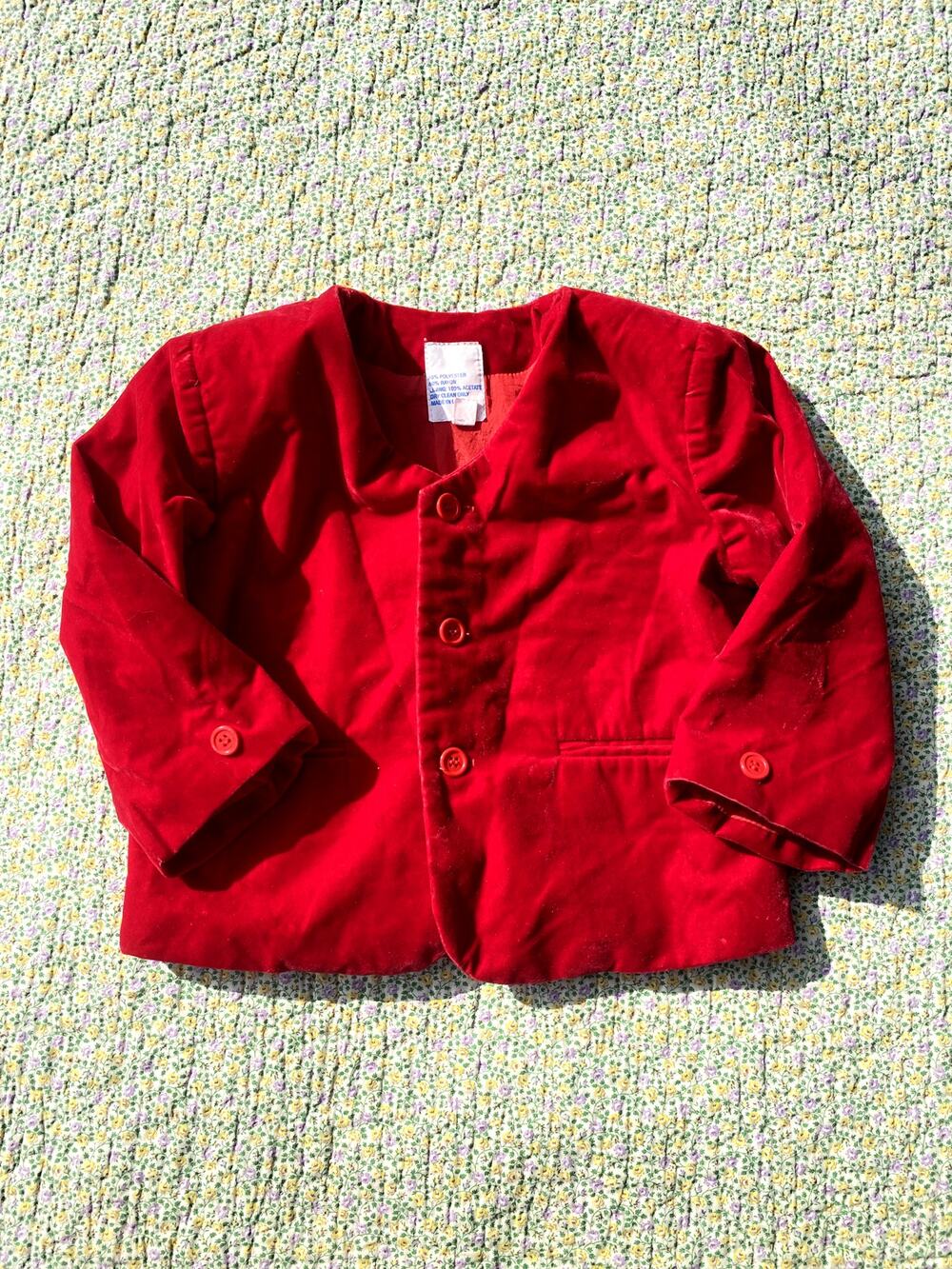 VINTAGE RED VELVET KIDS JACKET SIZE 2/3T